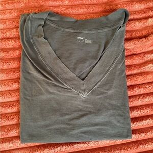 Aerie Charcoal Grey Oversized V-Neck Tee